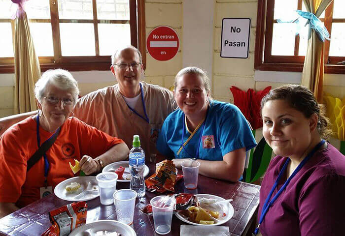 Dental team at community meal